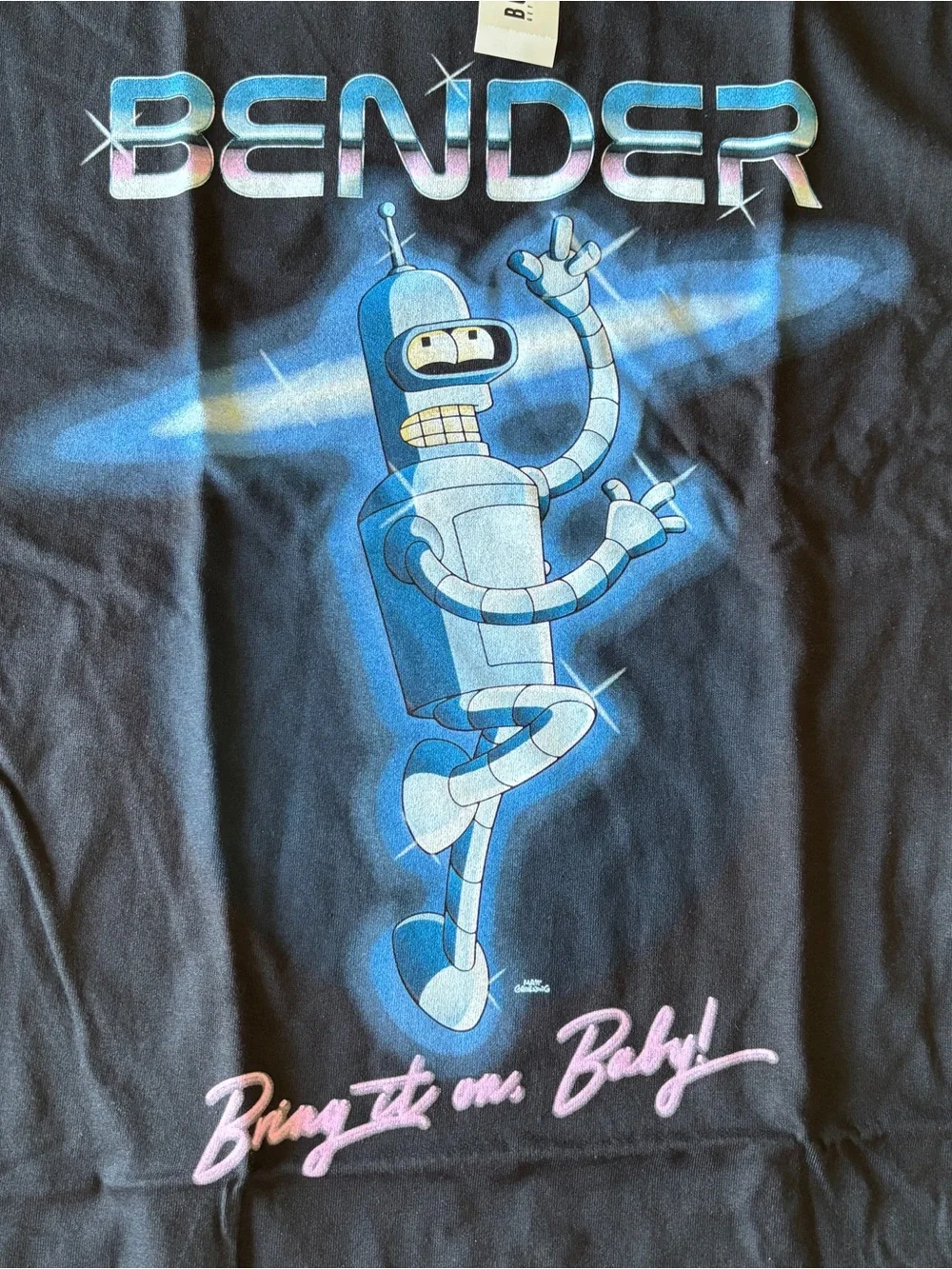 Futurama Men’s Black Beder Dance Tee, Size L-